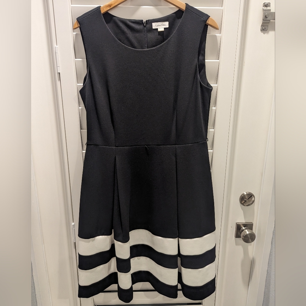 Calvin Klein Black white sleeveless dress 12